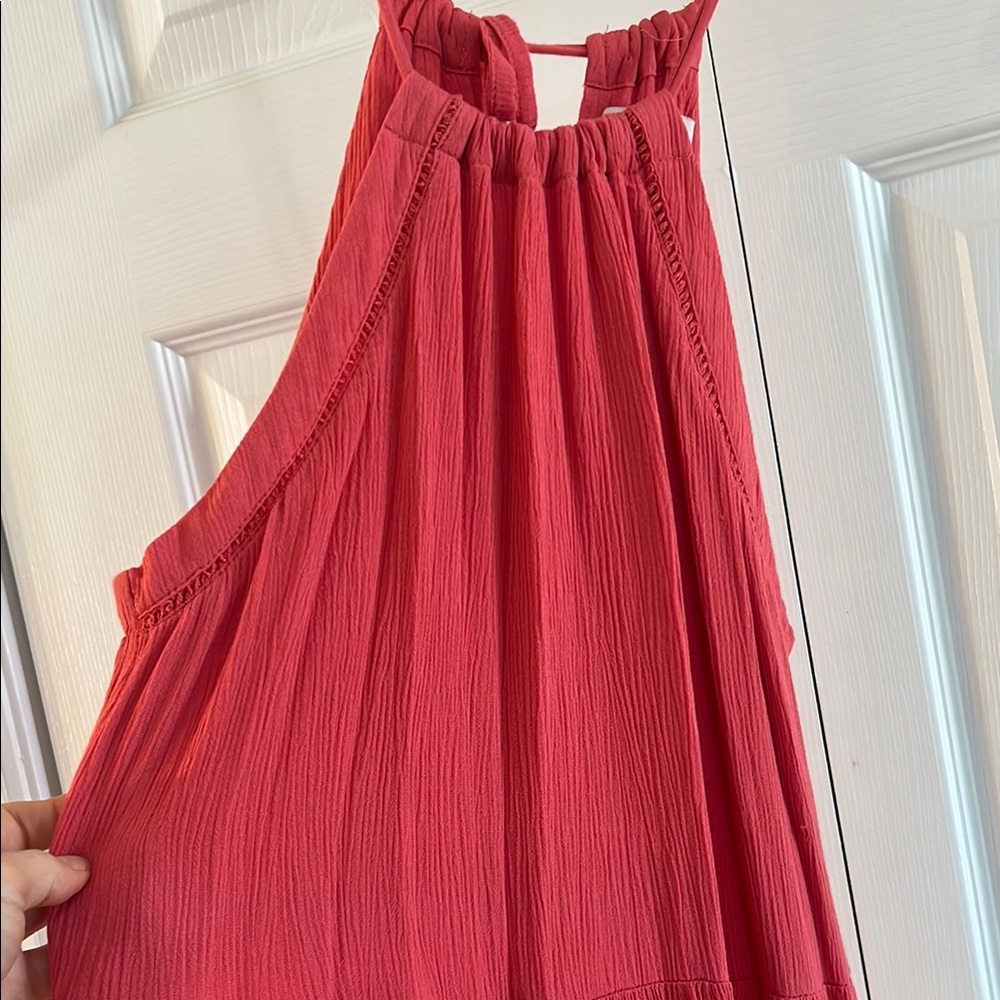 Coral Pink Halter Neck Maxi Dress NWOT